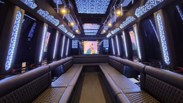 rancho cucamonga party bus rental inside